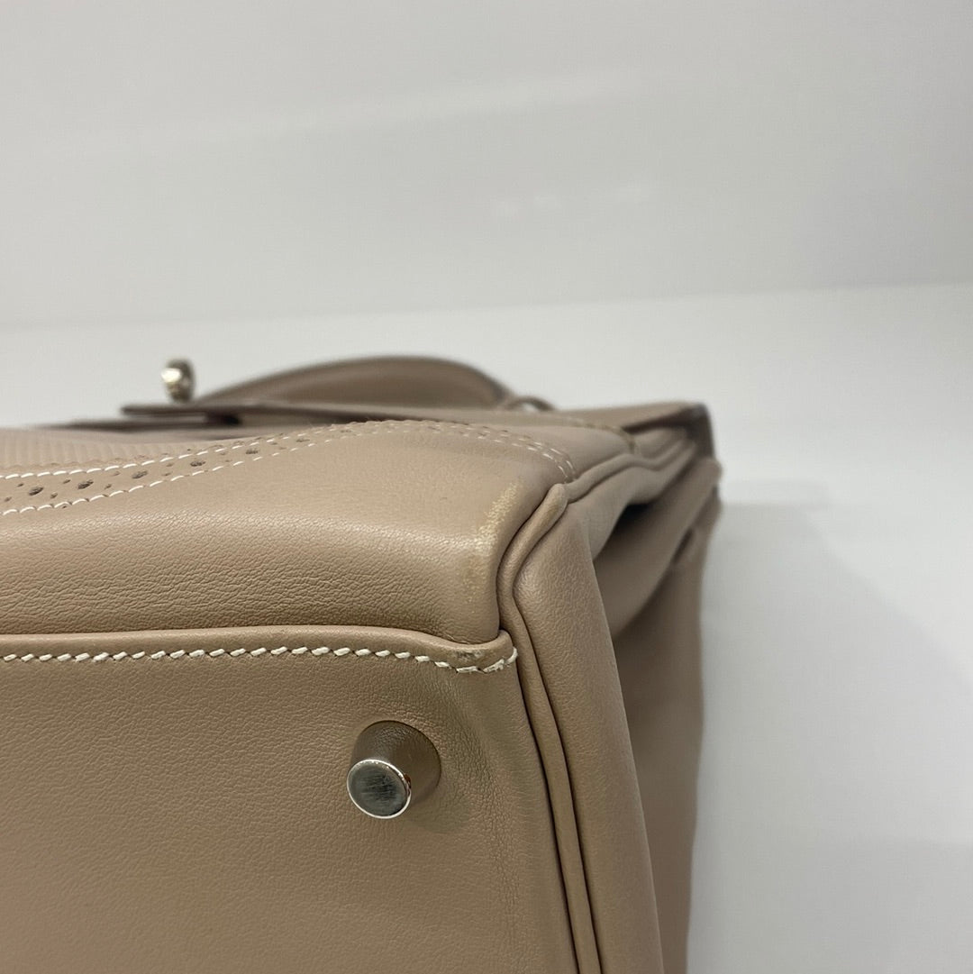 Hermes Kelly 32 Beige Argile Ghillies PHW Swift & Grain D'H