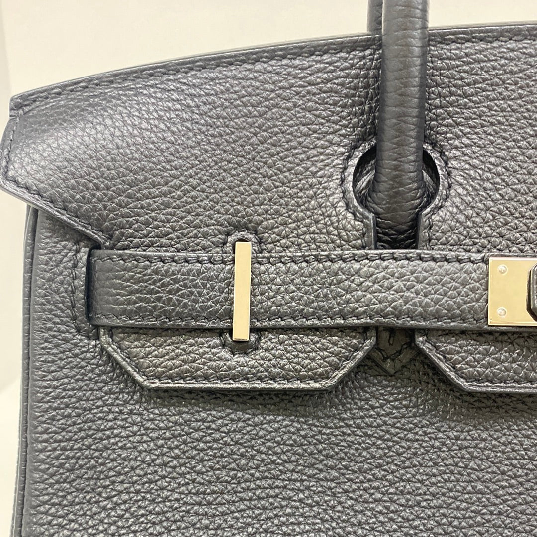 Hermès - Authenticated Birkin 30 Handbag - Patent Leather Black for Women, Very Good Condition