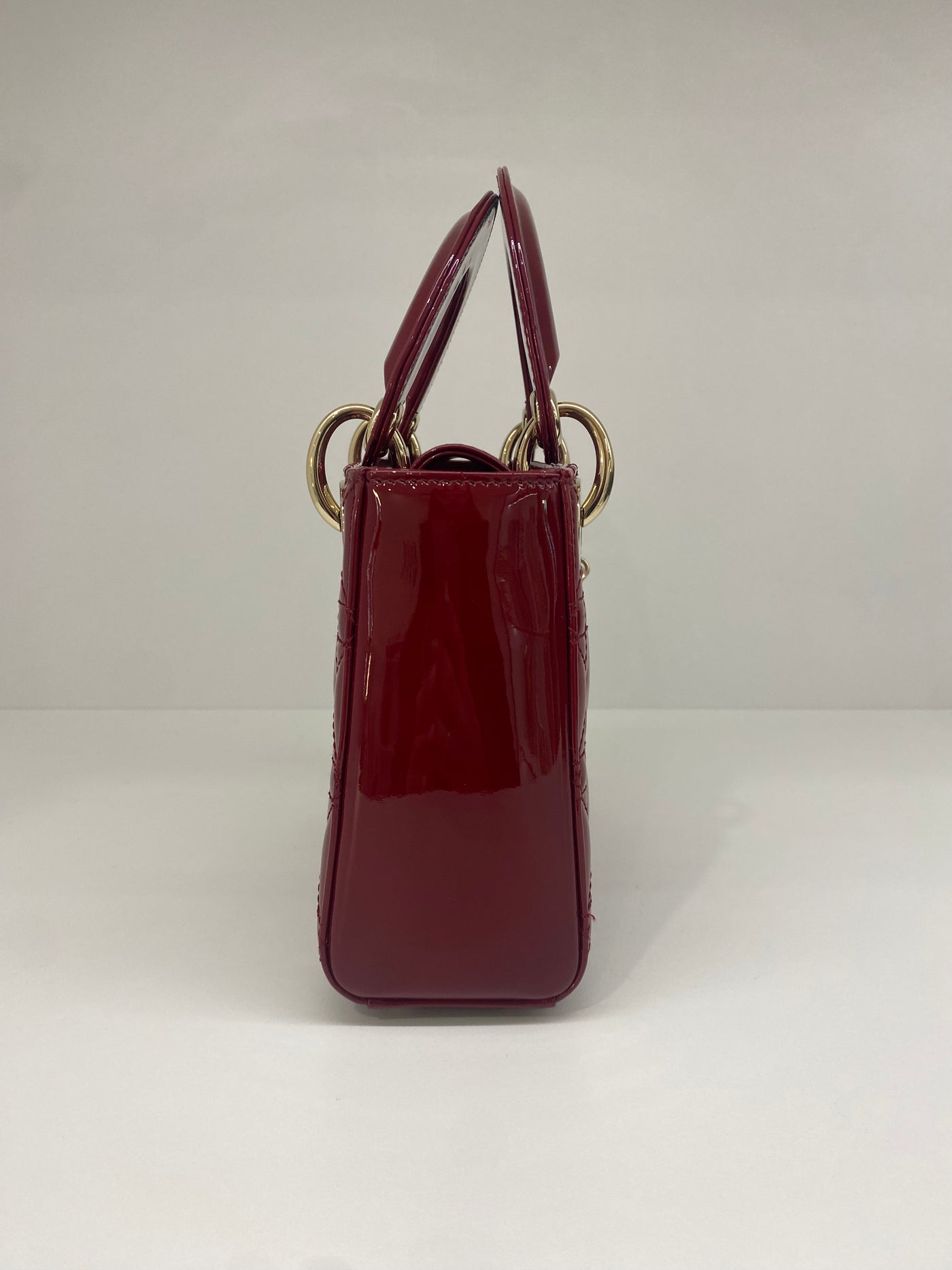 Christian Dior Lady Dior Mini Patent Leather Red CGHW