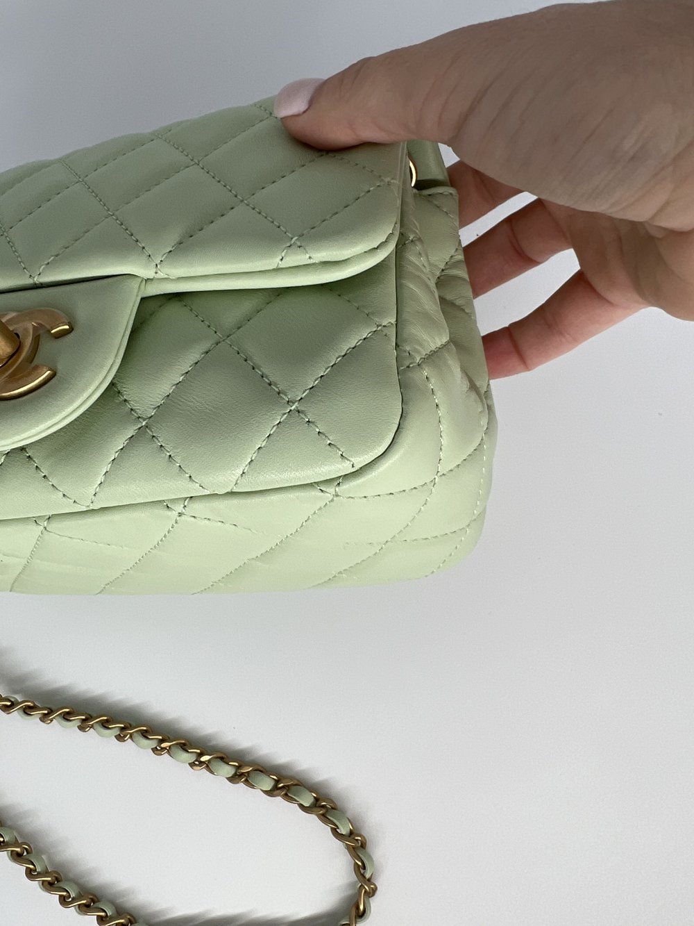 Chanel Pearl Crush Mini Mint Green GHW - SOLD