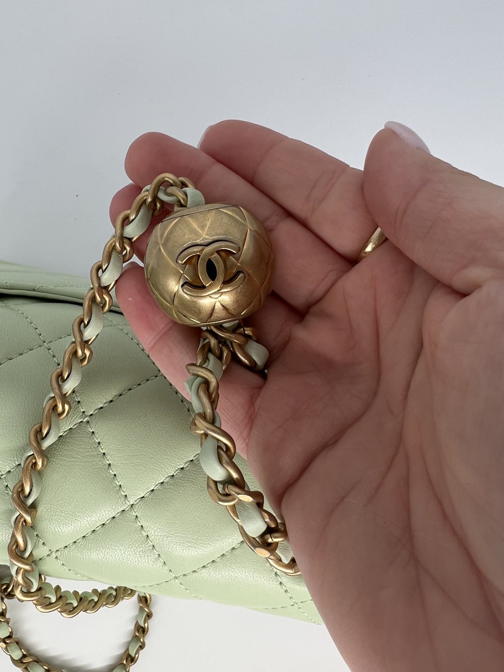 Chanel Pearl Crush Mini Mint Green GHW - SOLD