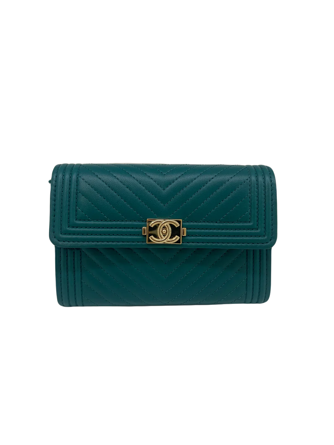 Chanel Boy Wallet Dark Green - SOLD