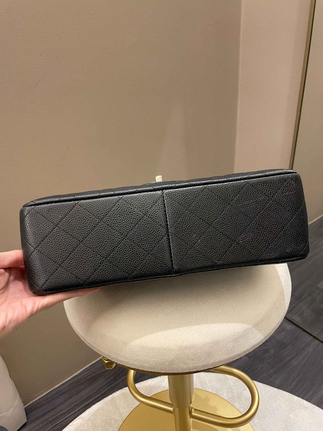 Chanel Classic Jumbo Flap Black Caviar Leather SHW (OE)