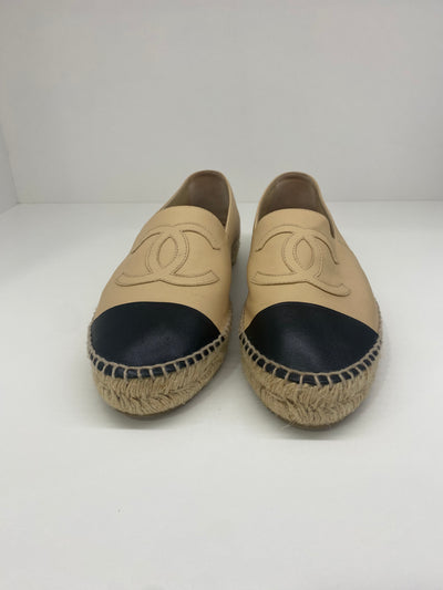 Chanel Beige and Black Espadrilles Size 41 - SOLD