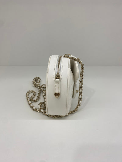 Chanel Small Heart Bag White GHW