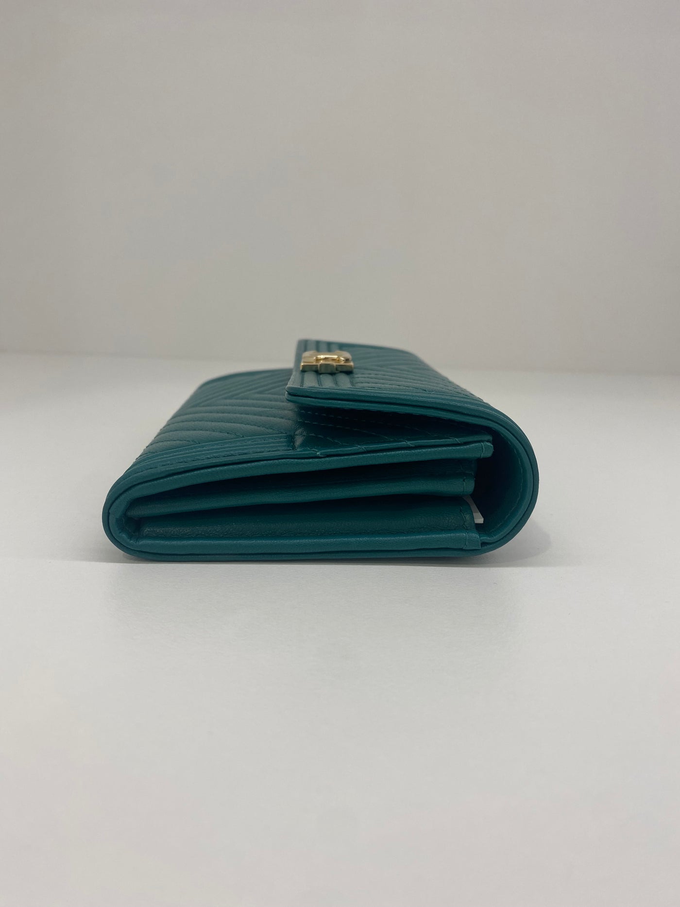 Chanel Boy Wallet Dark Green - SOLD