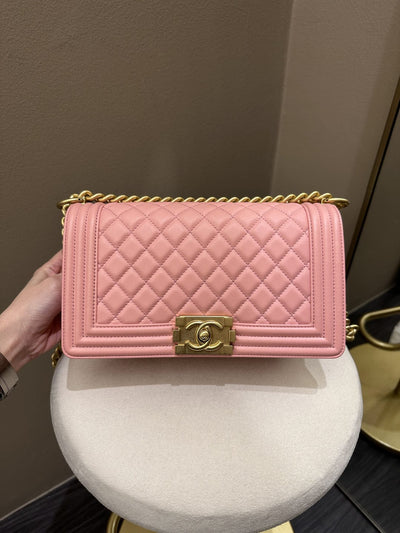 Chanel Boy Old Medium Sakura Pink GHW (OE)